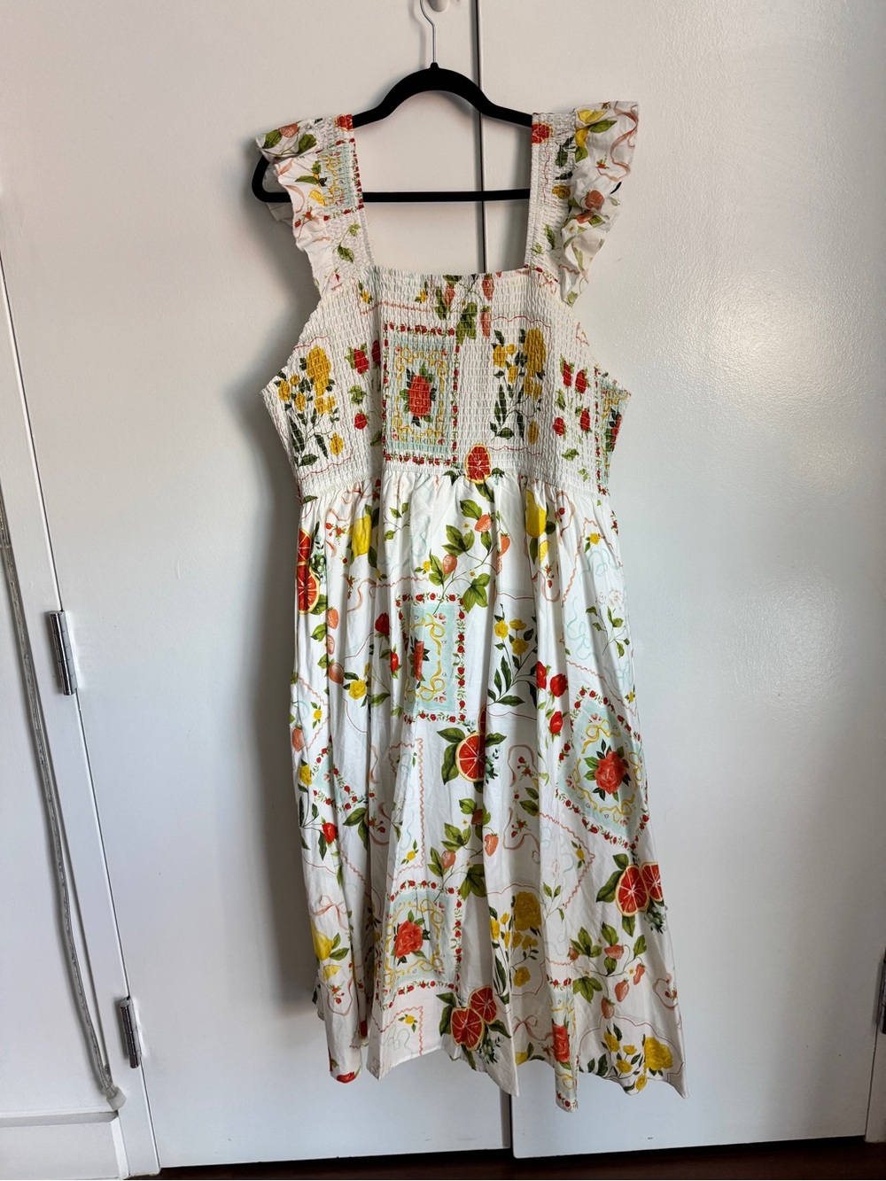 Ivy City Co White Floral Citrus Midi Dress - Picture 7 of 7